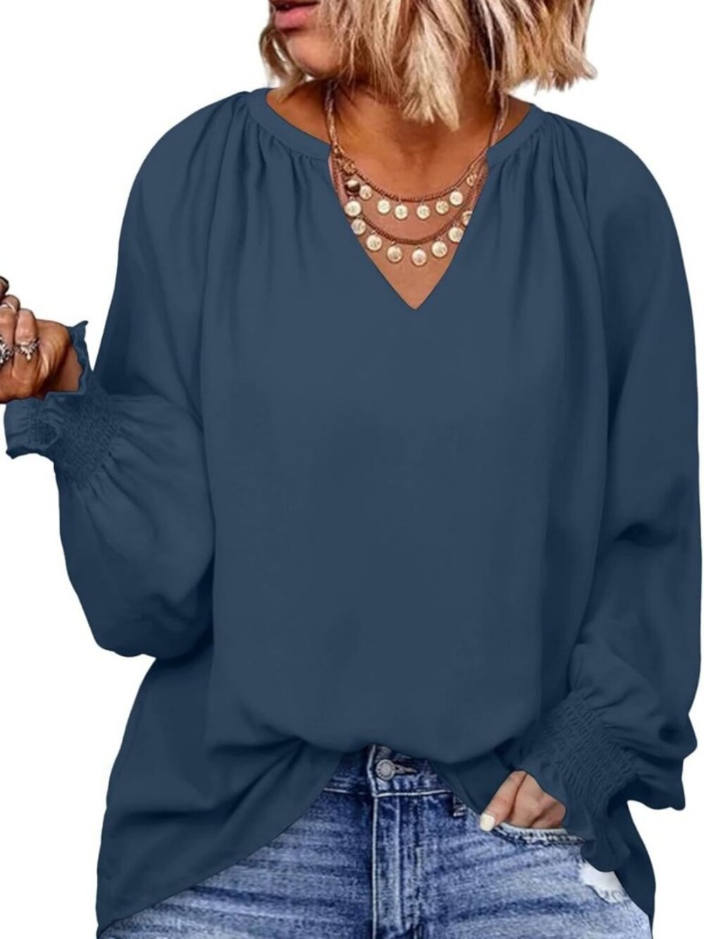 Plus Size V Neck Chiffon Blouse for Women | Dressy Casual Top, Stylish